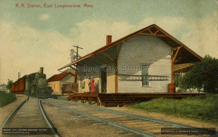 Postcard: Railroad Station, East Longmeadow, Massachusetts